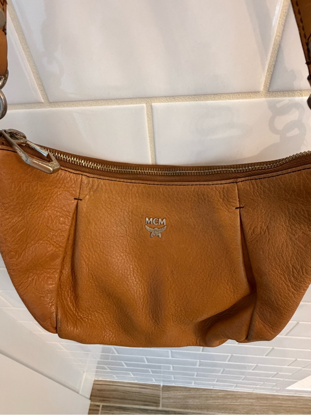 MCM Cognac/Tan Leather Hobo Shoulder Bag - Picture 2 of 7